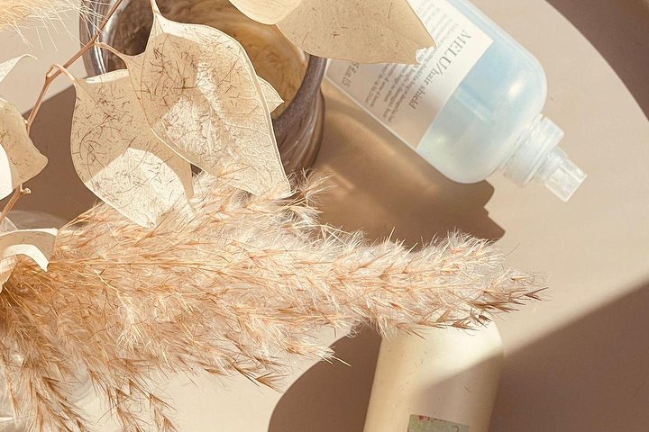 Davines product among pampas grass